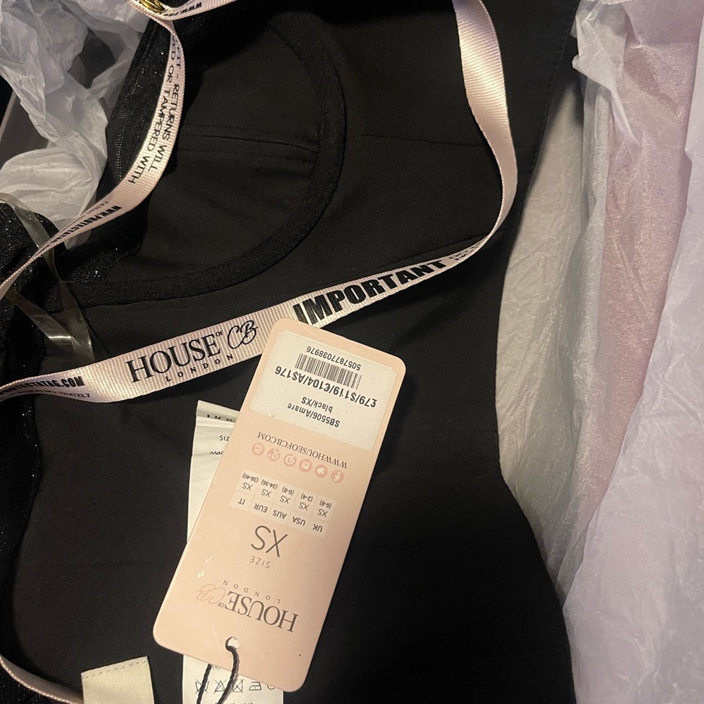 House of CB AMARE BLACK PUFF SLEEVE CORSET - Picture 3 of 5